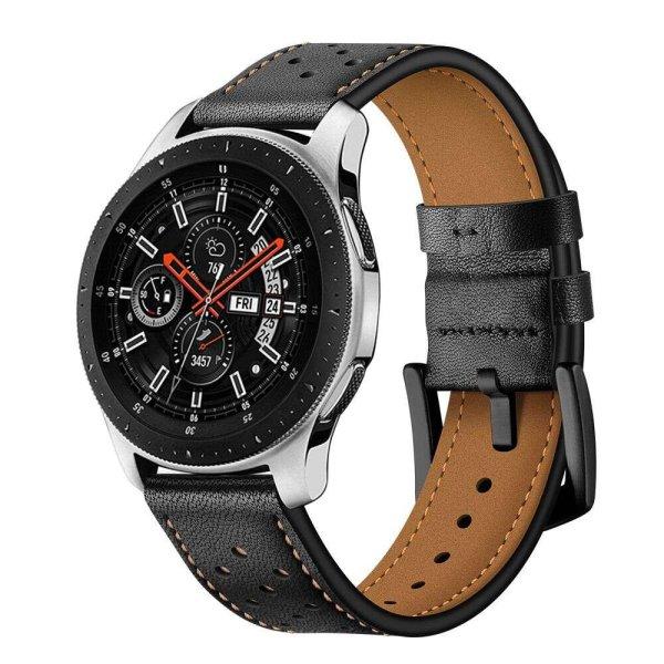 Xiaomi Watch S3 okosóra szíj - TECH-PROTECT Leather fekete bőr szíj (22 mm
szíj szélesség)