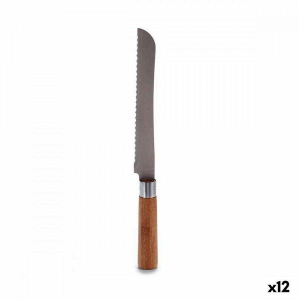 Fogazott kés 2,8 x 2,5 x 32 cm Rozsdamentes acél Bambusz (12 egység)