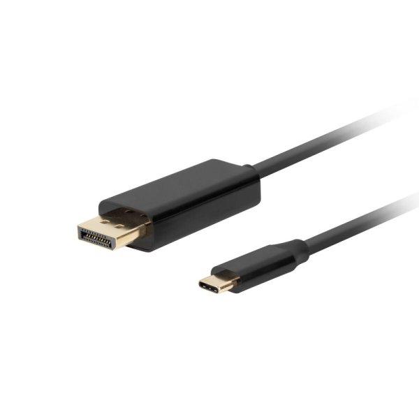 USB C DisplayPort Adapter Lanberg CA-CMDP-10CU-0010-BK Fekete 1 m