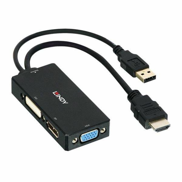 HDMI–DisplayPort Adapter LINDY 38182 Fekete