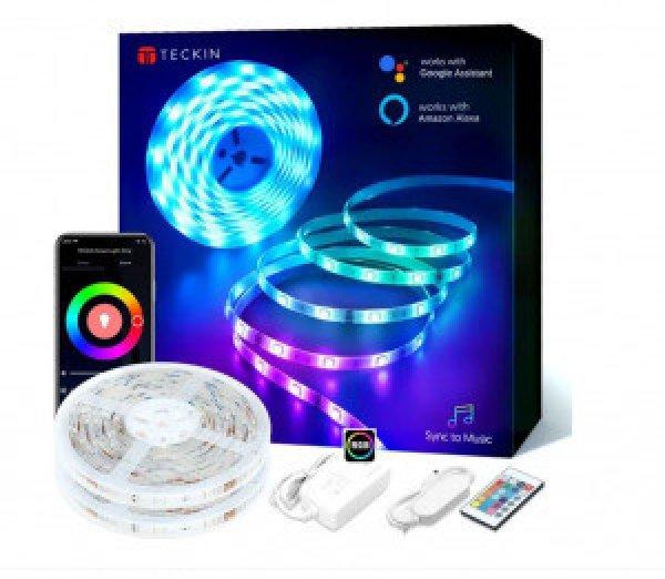 Teckin SL07 Smart RGB LED szalag 10m, Wi-Fi, 36 W, távirányító, színes