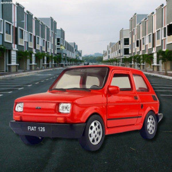 Fiat Polski 126 / fém autómodell - retro / piros
