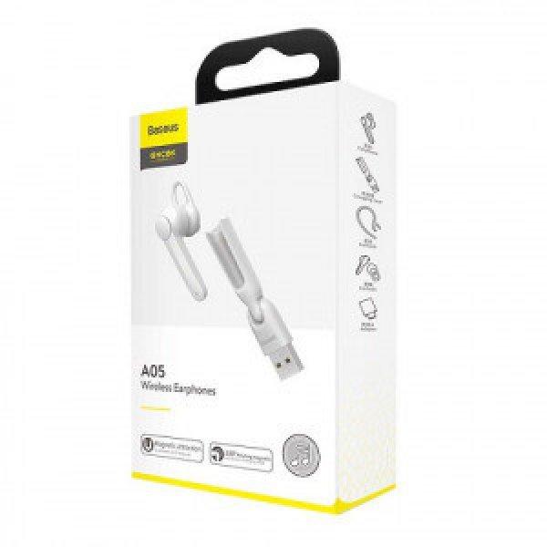 Baseus Encok A05 Bluetooth-os mono headset, (Bluetooth 5.0) fehér