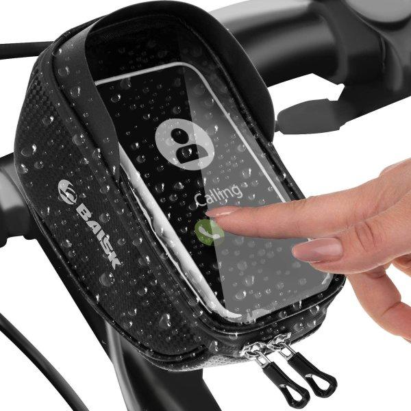 Kormányra szerelhető, vízálló kerékpár
táska átlátszó telefon tokkal (BB-14206)