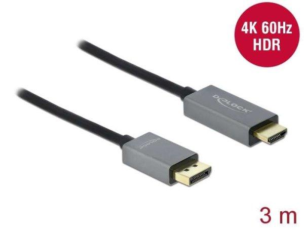 Delock Aktív DisplayPort 1.4 - HDMI kábel 4K 60 Hz (HDR) 3 méter hosszú
