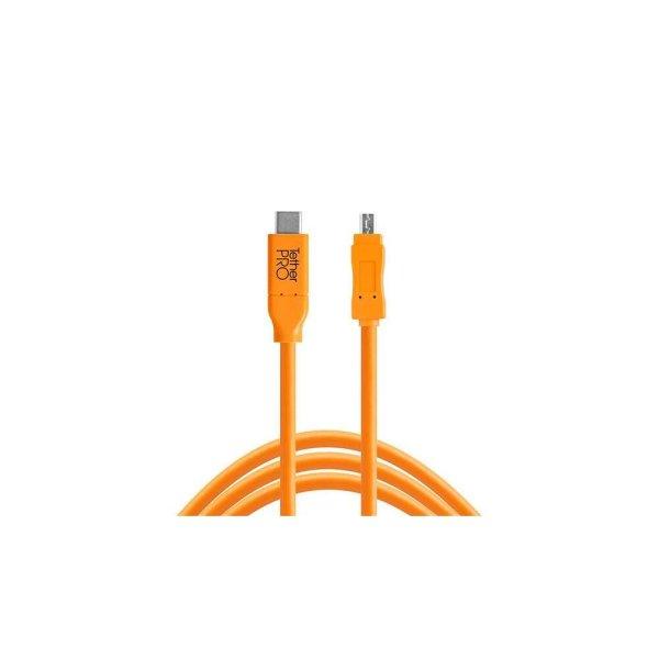 Tether Tools TetherPro USB-C -> USB 2.0 Mini-B 4.6m adatkábel narancssárga
(CUC2615-ORG) (CUC2615-ORG)