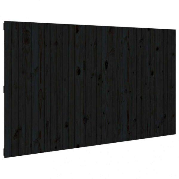 Fekete tömör fenyőfa fali fejtámla 204x3x110 cm (824932)
