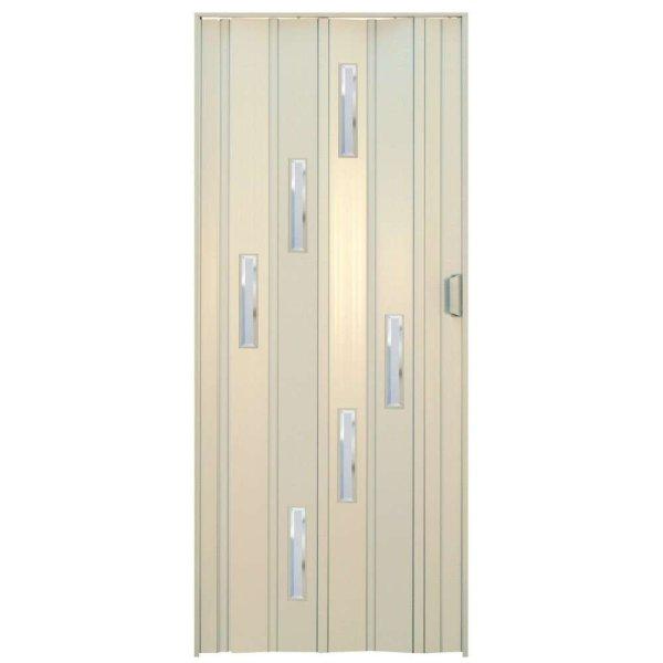 PVC hajtogatott ajtó, 6 üveggel 85x203cm, fehér, Olaszországban készült