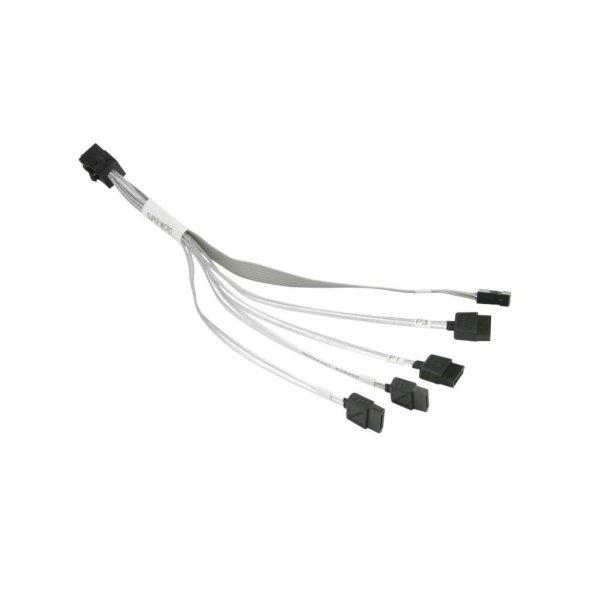 SuperMicro MiniSAS HD - 4 SATA kábel 20cm (CBL-SAST-0664) (CBL-SAST-0664)