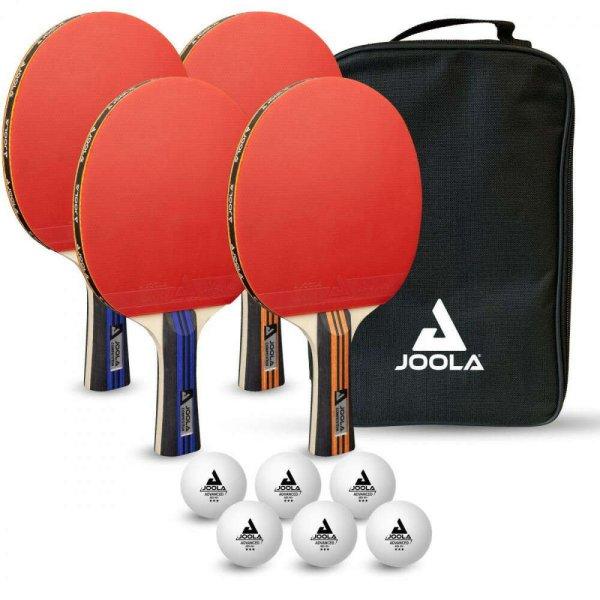 joola családi asztalitenisz pingpong készlet 4 versenyütő 6 haladó labda