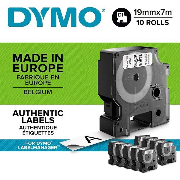 Feliratozógép szalag készlet Dymo D1 2093098 19mmx7m, ORIGINAL, fekete/fehér
