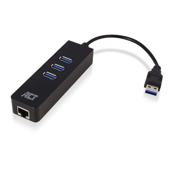 ACT USB Hub 3.2 3 portos fekete (AC6310 ) (AC6310)