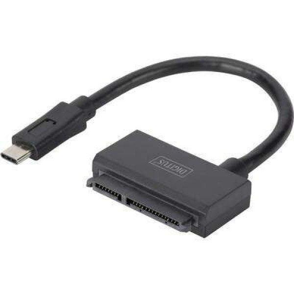 Digitus USB 3.0, Merevlemez, Meghajtó, Notebook Átalakító kábel [1x USB 3.1
dugó, C típus - 1x SATA kombi alj, 7+15 pólusú] DA-70327