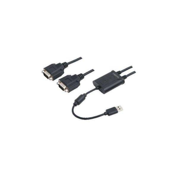 LogiLink Adapter USB 2.0 -> 2x Seriell schwarz (AU0031)