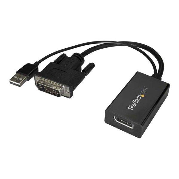 StarTech.com DVI2DP2 video átalakító kábel 0,254 M DVI-D DisplayPort Fekete
(DVI2DP2)
