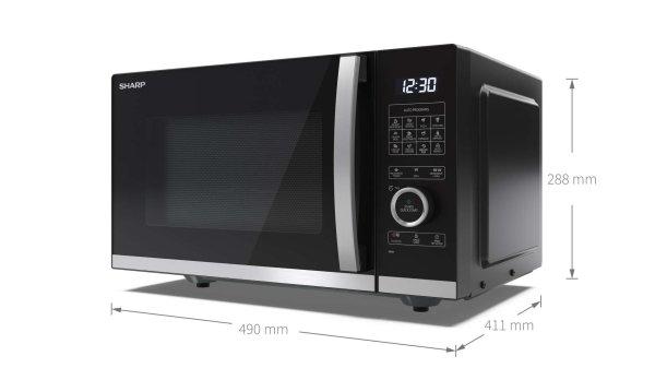 Sharp YC-QG254AEB 900 W, 1000 W grill, 25 l fekete-ezüst forgótányér
nélküli grilles mikrohullámú sütő