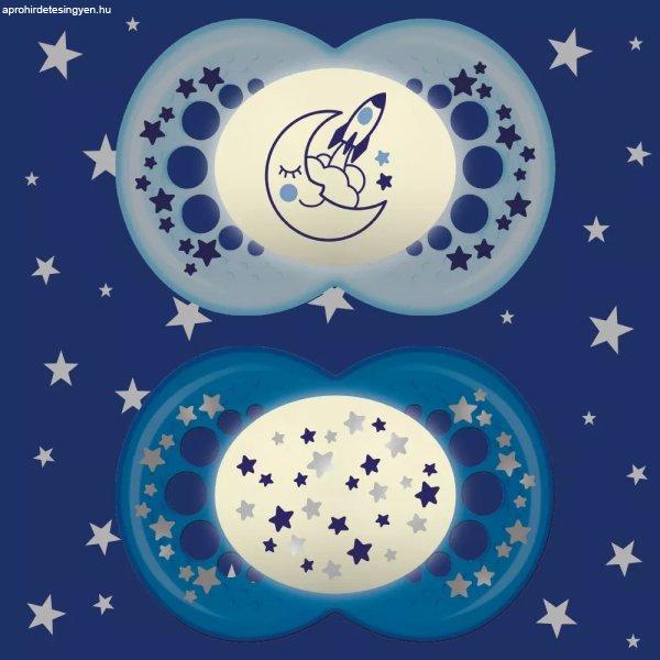 MAM Original Astro éjszakai cumi dupla 6h+ (2022) - Kék-Sötétkék holdacska