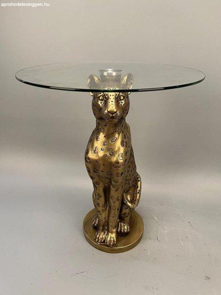 Lerakóasztal, leopárd, üveg lappal, bronz - LEO - Butopêa