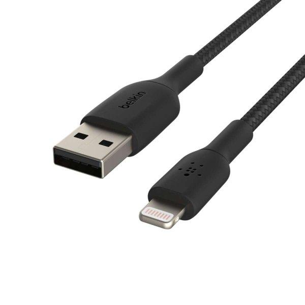 Belkin CAA004bt2MBK USB-C - Lightning 2m fonott fekete kábel