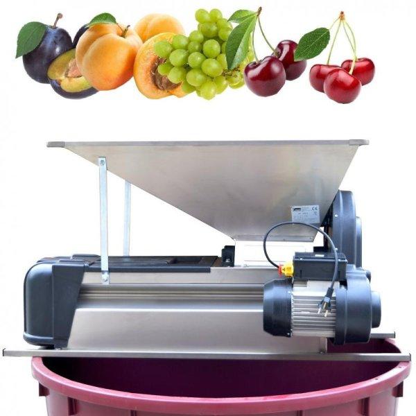 MAGOZÓ-SZEMEZŐGÉP - Elektromos 0,75kW hajtású INOX szerkezetű
gyümölcsmagozó és szőlő zúzó-bogyózó darálógép