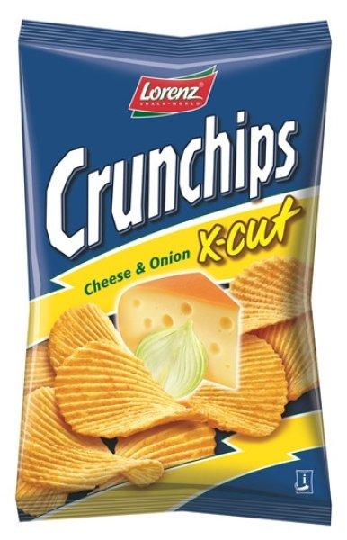 Lorenz Crunchips X-Cut 75G Cheese & Onion Sajt-Hagyma LZCR0037