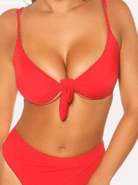  Bikini felső, kivehető párnával - piros S-L méret 