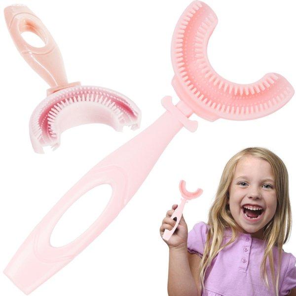 Szilikon fogkefe gyerekeknek rózsaszín