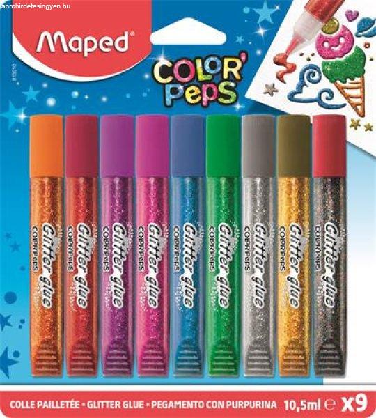 Csillámos ragasztó, MAPED "Color'Peps", 9 különböző szín