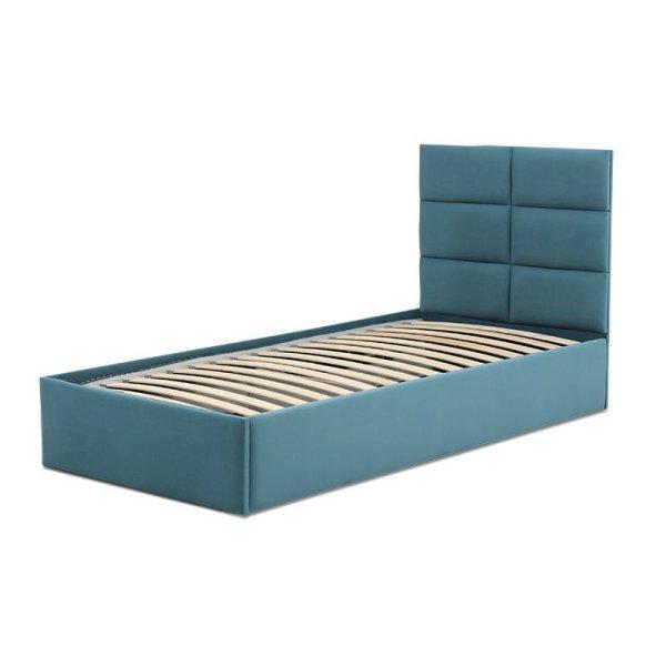 TORRES kárpitozott ágy, ágyneműtartóval, 90x200 cm, szín - türkiz, matrac
nélkül