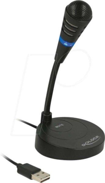 Delock USB mikrofon talppal és érintős némító gombbal