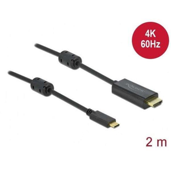Delock Aktív USB Type-C  - HDMI kábel (DP Alt Mode) 4K 60 Hz 2 méter hosszú