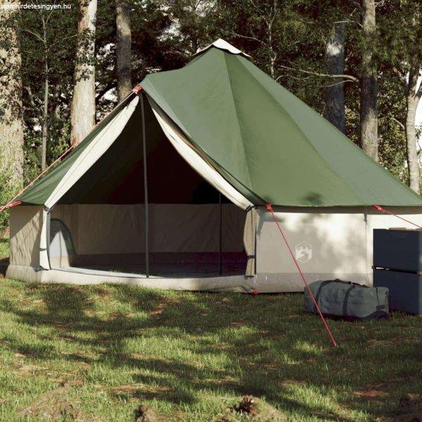 vidaXL 6 személyes zöld vízálló tipi családi sátor