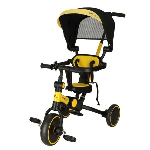 Tolható tricikli napernyővel - sárga/fekete