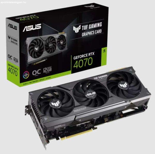 ASUS GeForce RTX 4070 12GB GDDR6X - TUF-RTX4070-O12G-GAMING videokártya