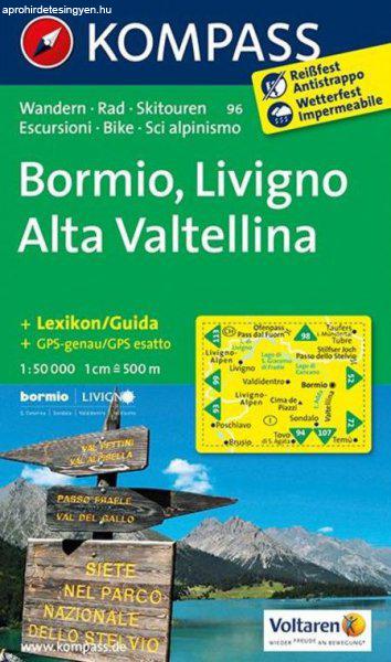 WK 96 - Bormio - Livigno - Alta Valtellina turistatérkép - KOMPASS