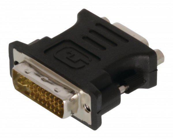 DVI-Adapter DVI-I 24+5-Pólusú Dugó - VGA Aljzat Fekete