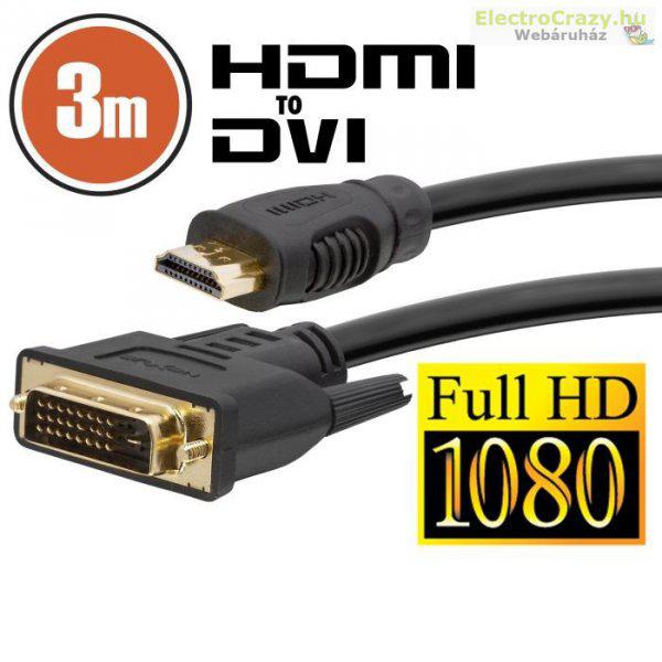 DVI-D / HDMI kábel ˇ 3 m